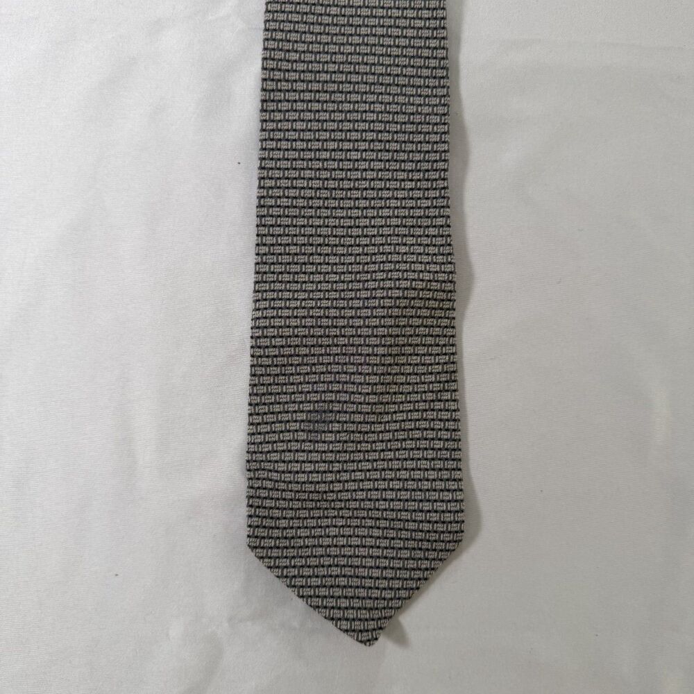 Alfani Gray Woven Geometric 100% Silk Tie